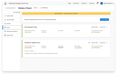 鶹ý Strategic Sourcing supplier dashboard details for the life sciences industry. 