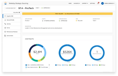 鶹ý Strategic Sourcing dashboard, supplier detail.