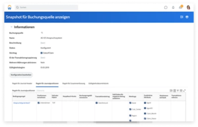 Snapshot der Buchungsquelle