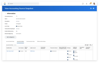Accounting source snapshot