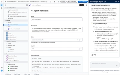 Screenshot of Developer Agent overview.