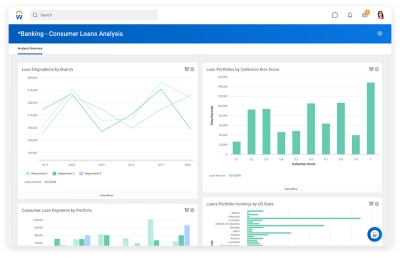 Screenshot of banking dashboard