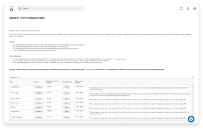 Schermata della app di ݮƵ Extend per BlueCross NC, con la decision guide per la revisione a cura dei manager