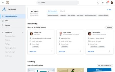Career Hub for federal government industry