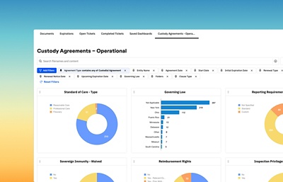 Capture d’écran de Workday Contract Intelligence pour les services financiers.