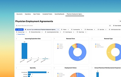 Capture d’écran du logiciel d’analyse intelligente des contrats pour le secteur des soins de santé