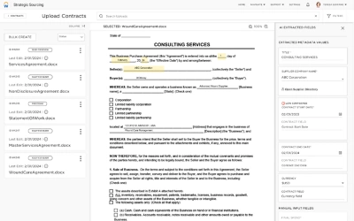Screenshot of contract management dashboard displayed a finalized contract document.