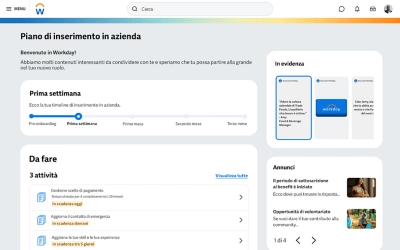 Screenshot del piano di inserimento in azienda di ݮƵ che mostra le attivit e la cronologia del collaboratore.