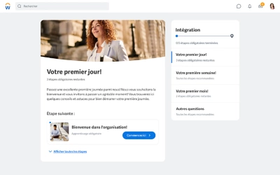 Capture dcran du plan dintgration de ݮƵ accueillant les nouveaux employs lors de leur premire journe.