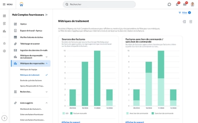 Capture d'écran du hub de compte fournisseur