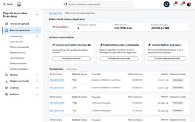 Captura de pantalla de anomalías de auditoría.