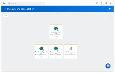 ?cran de consolidation de la gestion financire montrant lorganisation mondiale.