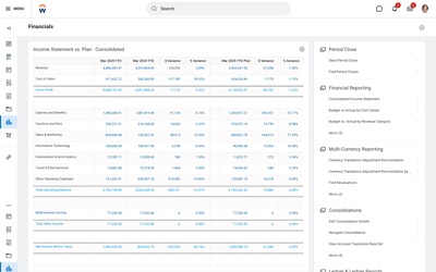 Screenshot of general ledger accounting desktop.