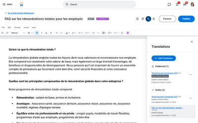 Captura de pantalla de tablero de mando de gestin de casos y conocimientos con ݮƵ Assistant basado en IA que muestra respuestas y documentacin pertinentes. 