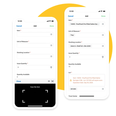 Inventory on two mobile phones
