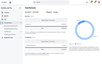 Total rewards statement on a desktop.