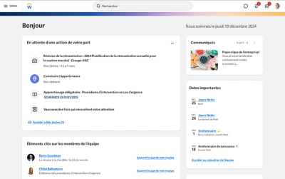 Capture dcran du tableau de bord de la gestion des ressources humaines de ݮƵ