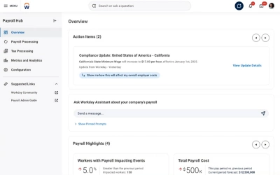 Screenshot of Workday's Payroll Agent. 