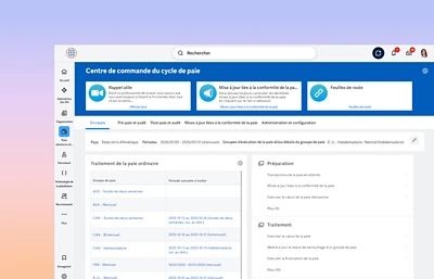 Capture d’écran d’une commande de cycle de paie dans le logiciel Workday.