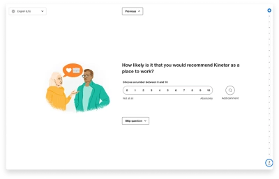 Exemple de question de sondage  partir dune plateforme de sondage intelligente.