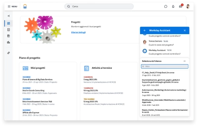 Vista dell'hub del project manager.