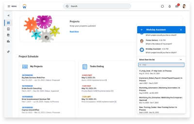 Project manager view of project manager hub.