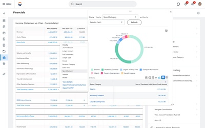 Desktop-Screenshot des Finanz-Reporting in Echtzeit