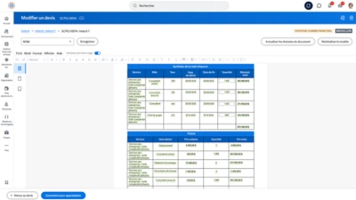 Workday Services CPQ : fenêtre de facturation de contrats de projet
