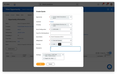ݮƵ Services CPQ: Invoerscherm voor maken van offertes