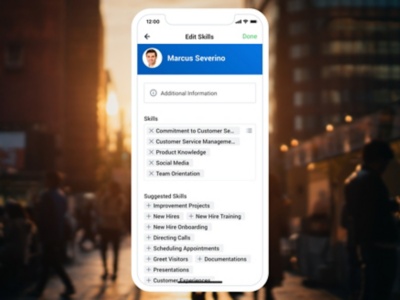 Screenshot dell'app ݮƵ Skills Cloud su un telefono mobile.