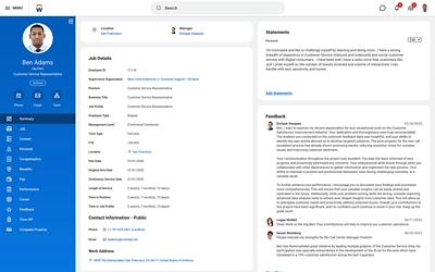 Screenshot of Talent Management Summary desktop.