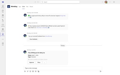 Screenshot showing Teams Notifications
