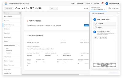 Rapport de synthèse sur les contrats de Workday Strategic Sourcing pour le secteur des transports 