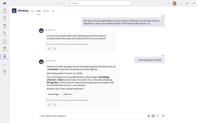 Workday Everywhere-Dashboard in Mobile-Ansicht