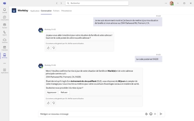 Tableau de bord Workday Everywhere en vue mobile