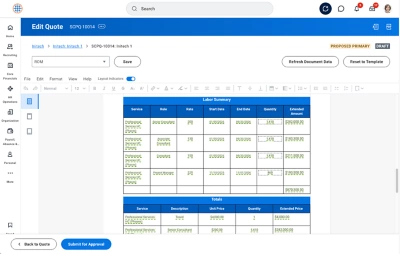 mini��ý Services CPQ: Project contract billing work area