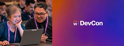 two-people-smiling-at-laptop-devcon-logo-with-gradient