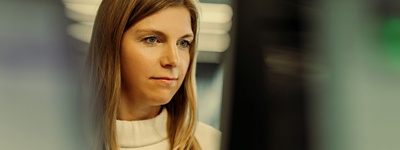 Woman looking at computer