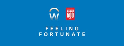 Workday logo, Fortune 500 logo, "Feeling Fortune" 